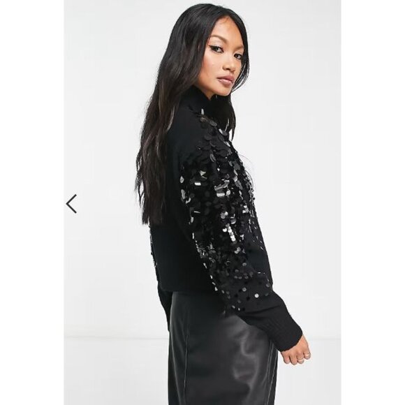 Los Angeles Atelier & Other Stories Wool Blend Sequin Turtleneck Sweater Large - Picture 6 of 13